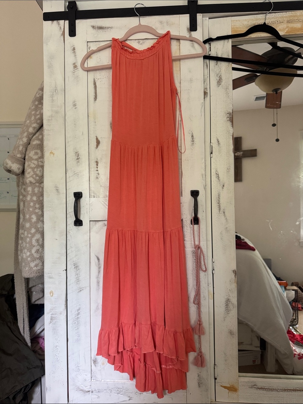 Peach maxi halter dress